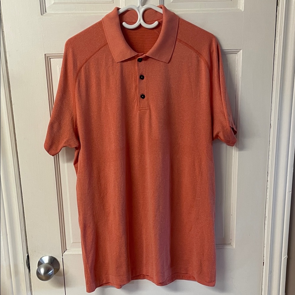 Lululemon Metal Vent Tech Polo Shirt in coral men’s size XL